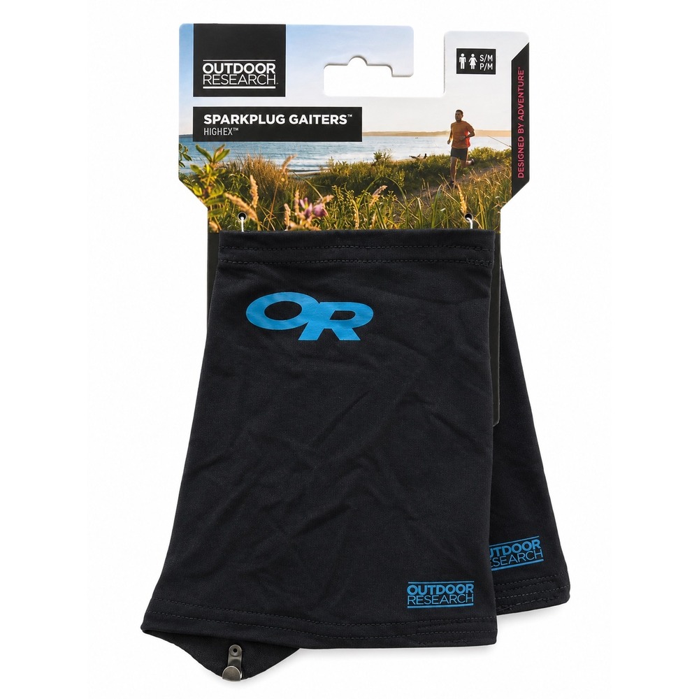 Outdoor Research Sparkplug Gaiters Black Blue S/M Running Hiking Trail 61040